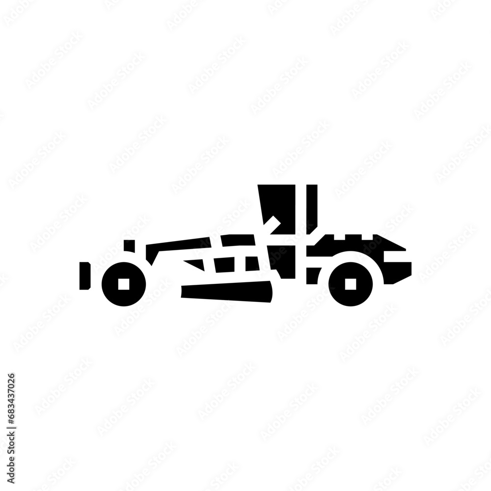 grader machine construction vehicle glyph icon vector. grader machine construction vehicle sign. isolated symbol illustration