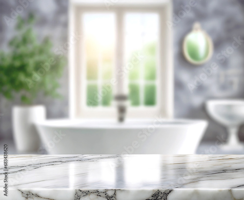 Bathroom backgrounds and marble countertops can be used as models for product display montages or design layouts
