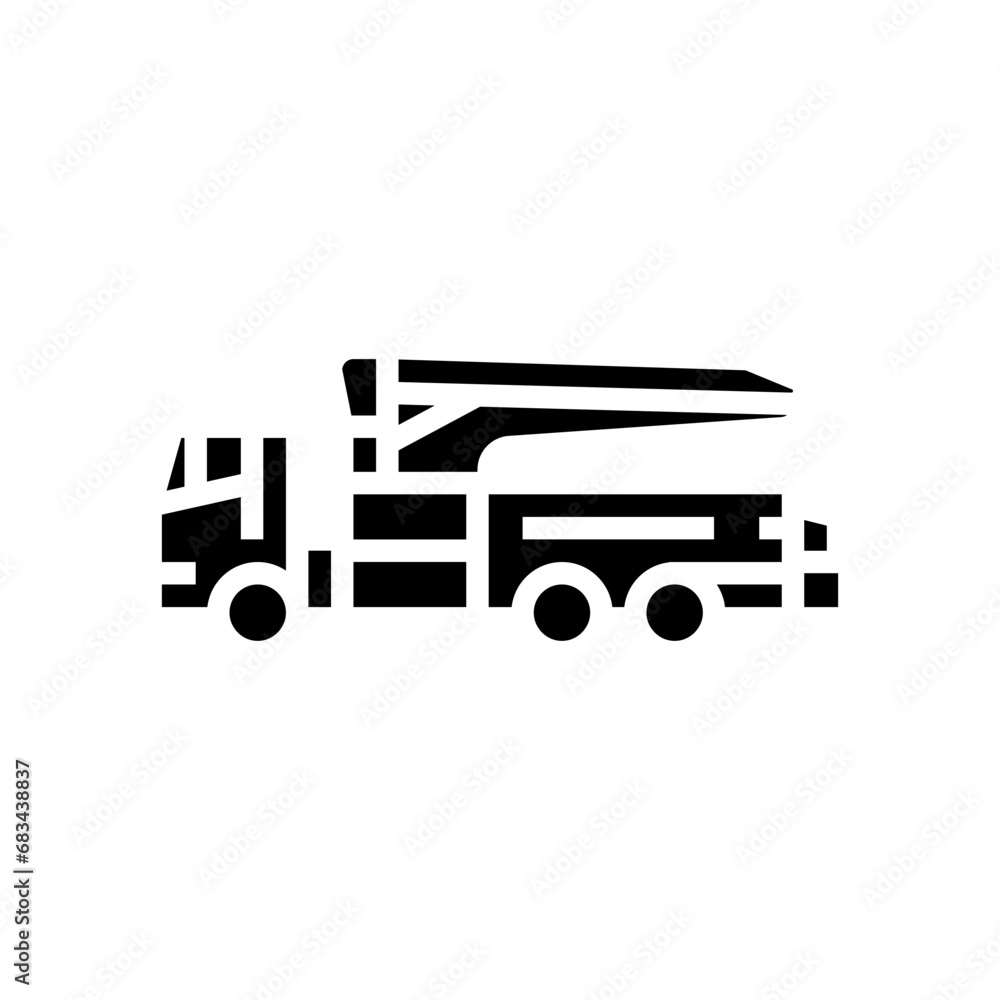 concrete pump construction vehicle glyph icon vector. concrete pump construction vehicle sign. isolated symbol illustration