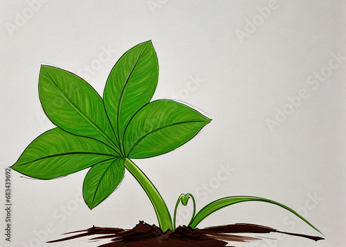 A close up of plants growing out of dirt. 