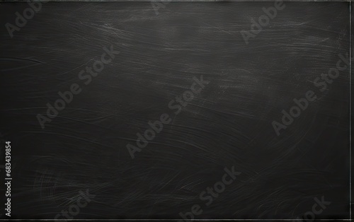 Blank blackboard, wooden frame, Empty blank black chalkboard with chalk traces background.