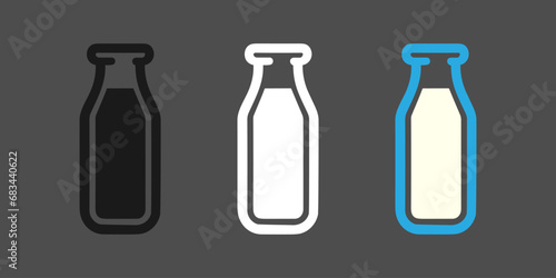 Milk icon in linear, outline vector illustration on white background
