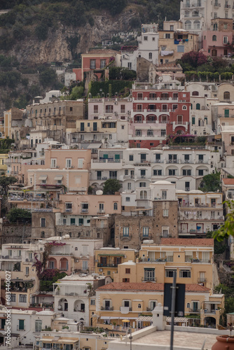 Amazing views of the historical town of Positano in Amalfi Coast Italy