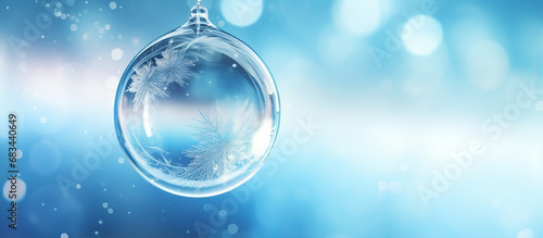 スノードームの中に輝くクリスマスツリー、Christmas tree shining in a snow globe、Generative AI 