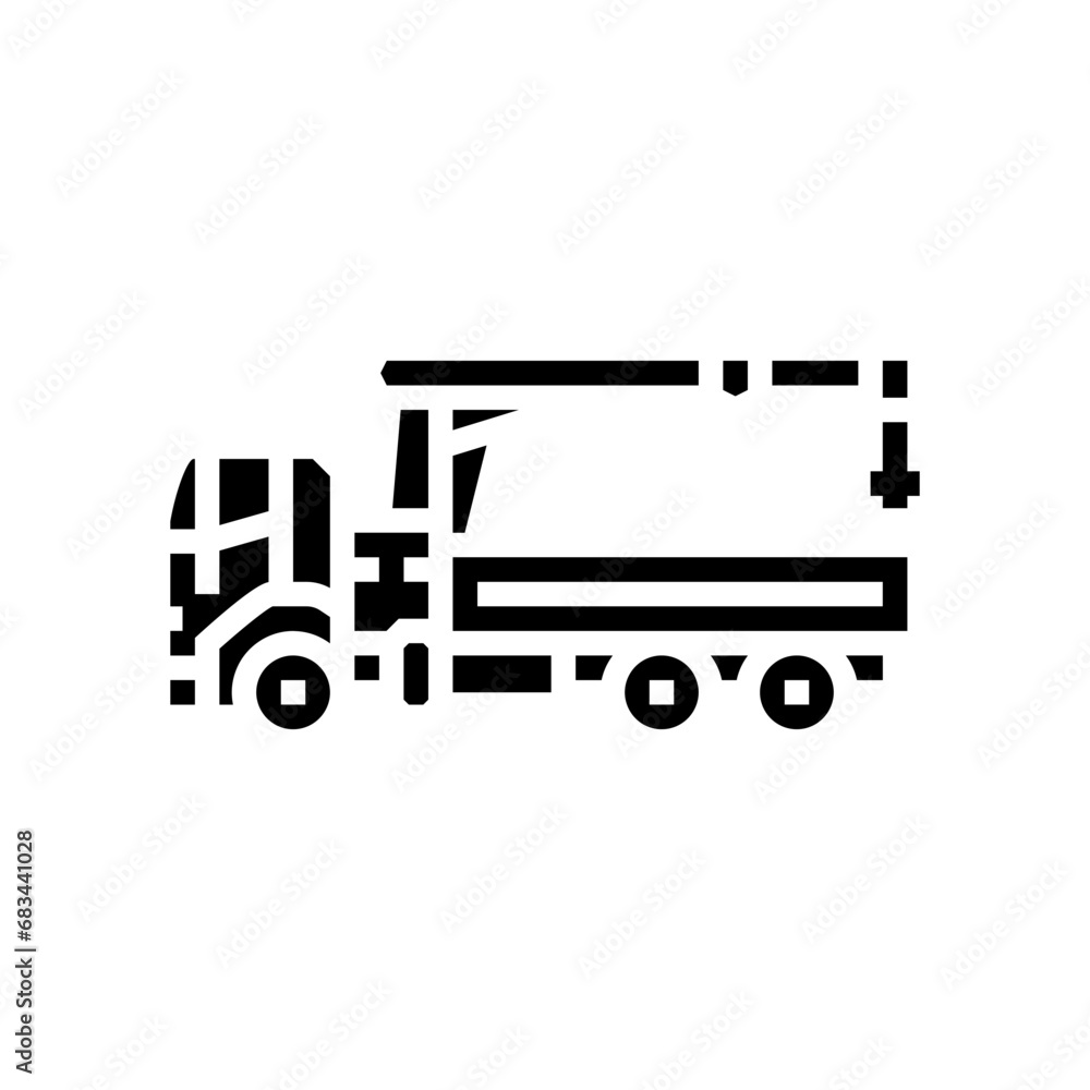boom truck construction vehicle glyph icon vector. boom truck construction vehicle sign. isolated symbol illustration