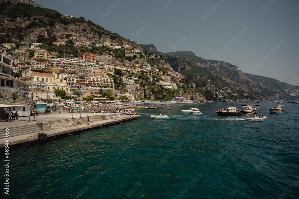 Amazing sea views of Mediterranean Sea in Positano on Amalfi Coast Italy Amazing sea views of Mediterranean Sea in Positano on Amalfi Coast Italy