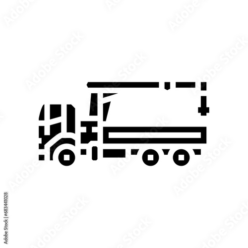 boom truck construction vehicle glyph icon vector. boom truck construction vehicle sign. isolated symbol illustration
