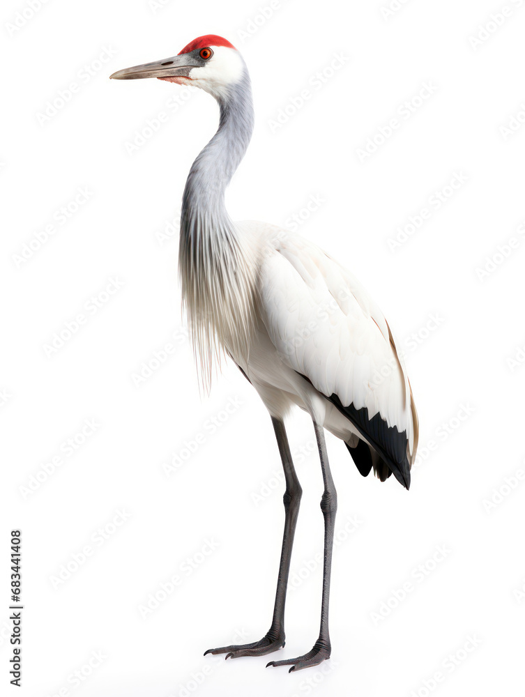 Crane Studio Shot Isolated on Clear White Background, Generative AI Crane Studio Shot Isolated on Clear White Background, Generative AI