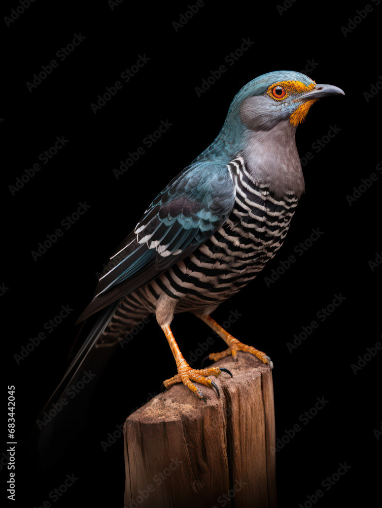 Cuckoo Studio Shot Isolated on Clear Black Background, Generative AI Cuckoo Studio Shot Isolated on Clear Black Background, Generative AI