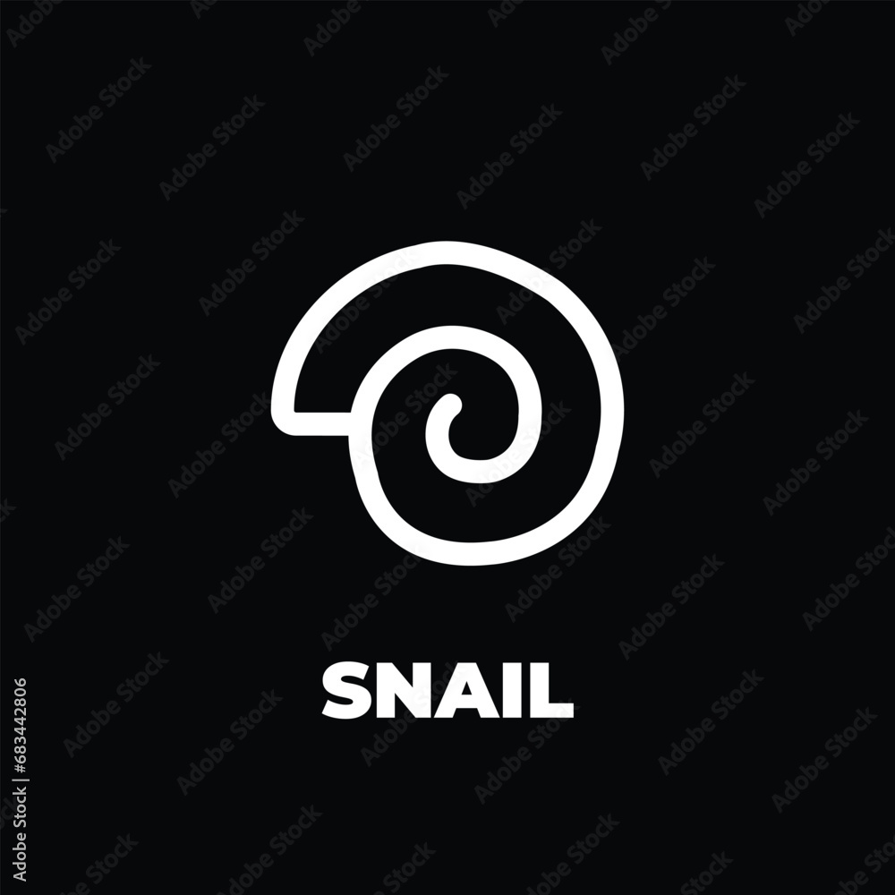 Abstract snail logo vector file on black background Abstract snail logo vector file on black background