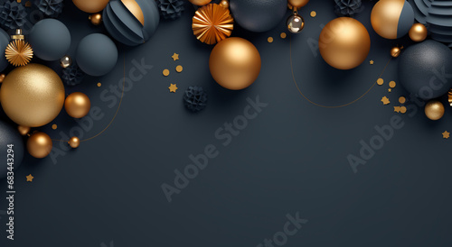 クリスマスボールと装飾とクリスマスの白い背景 - 3Dレンダリング,Christmas background with Christmas balls and decorations - 3D rendering,Generative AI 