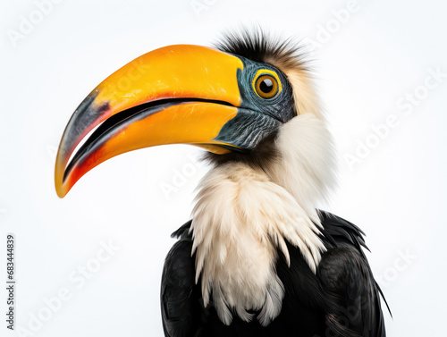 Hornbill Studio Shot Isolated on Clear White Background, Generative AI © Vig