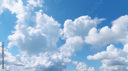 Blue sky background and white clouds soft focus stock.Generative AI