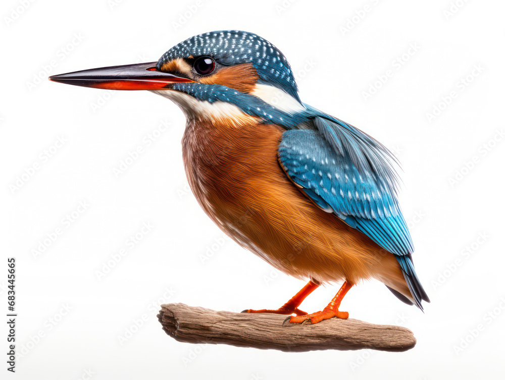 Fototapeta premium Kingfisher Studio Shot Isolated on Clear White Background, Generative AI