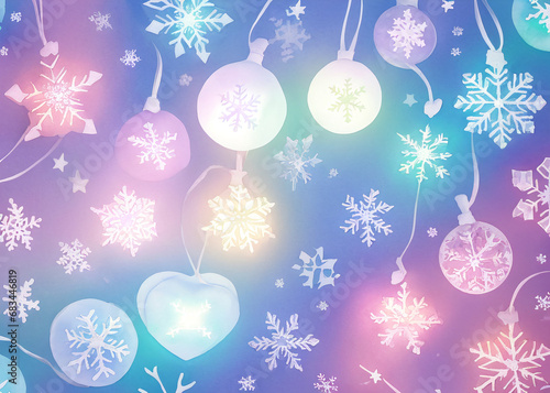 Pattern of ornaments on a uniform background. 