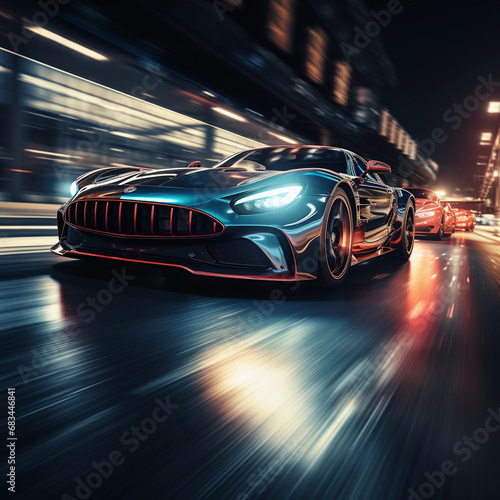 Abstract car rushing along the highway © vladzelinski