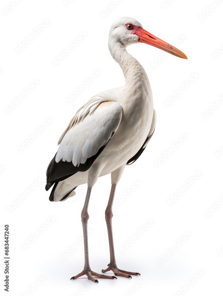 Fototapeta premium Stork Studio Shot Isolated on Clear White Background, Generative AI