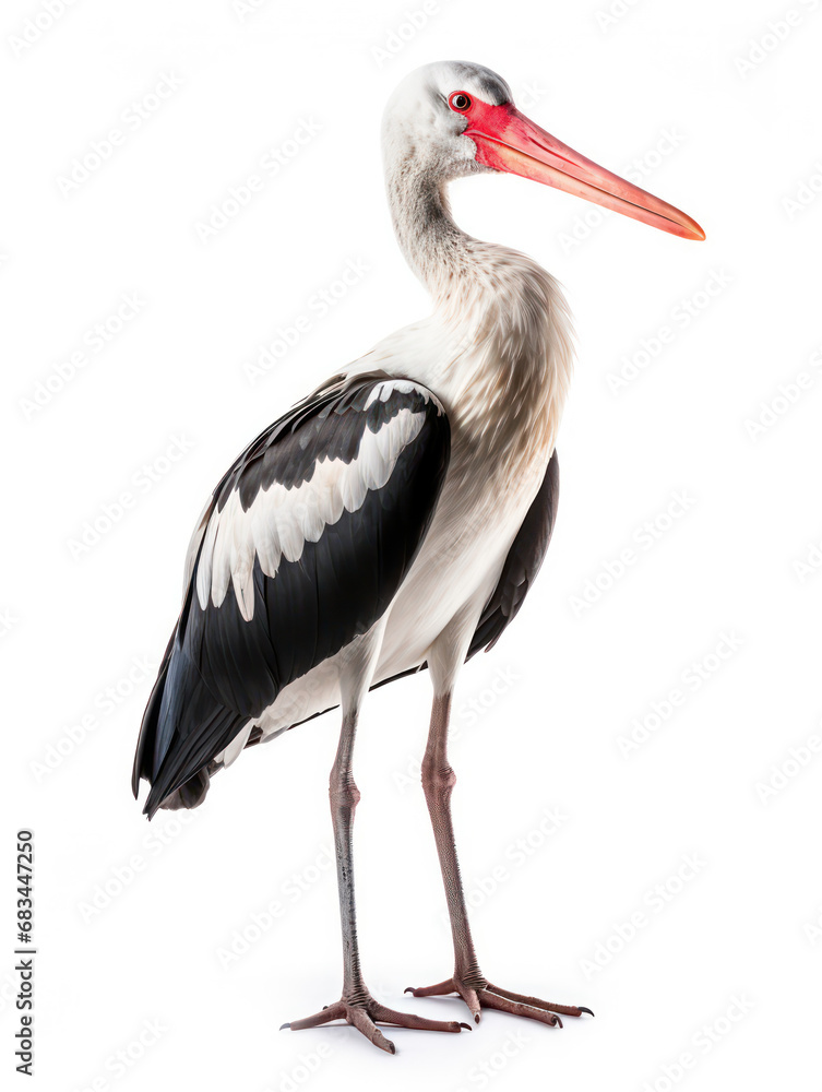 Fototapeta premium Stork Studio Shot Isolated on Clear White Background, Generative AI