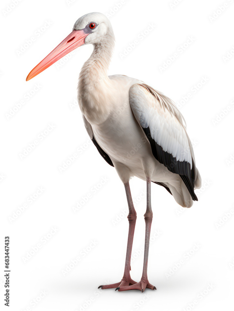 Fototapeta premium Stork Studio Shot Isolated on Clear White Background, Generative AI