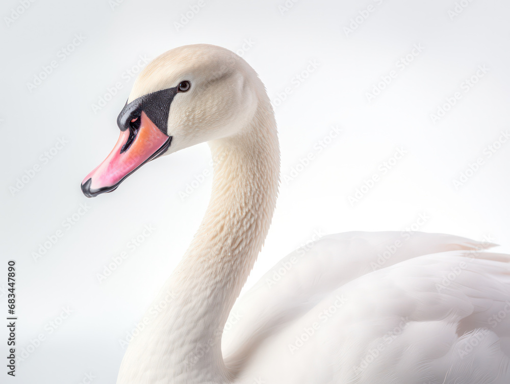 Fototapeta premium Swan Studio Shot Isolated on Clear White Background, Generative AI