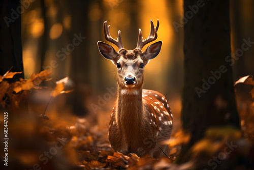 deer in the woods autumn season