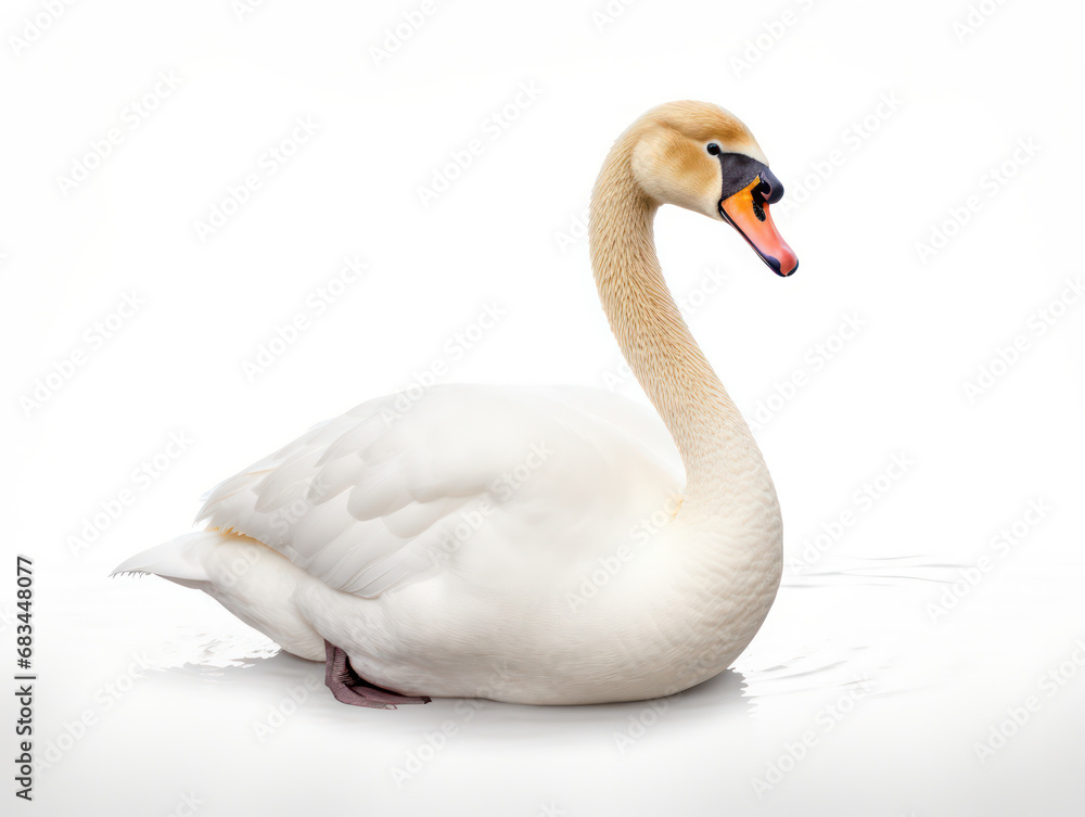 Fototapeta premium Swan Studio Shot Isolated on Clear White Background, Generative AI