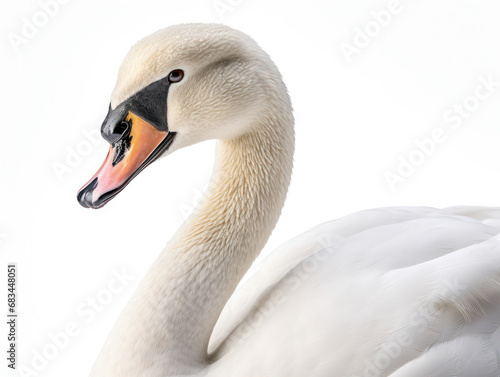 Swan Studio Shot Isolated on Clear White Background, Generative AI