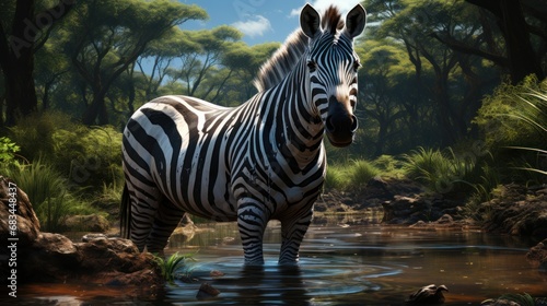 Zebra in water