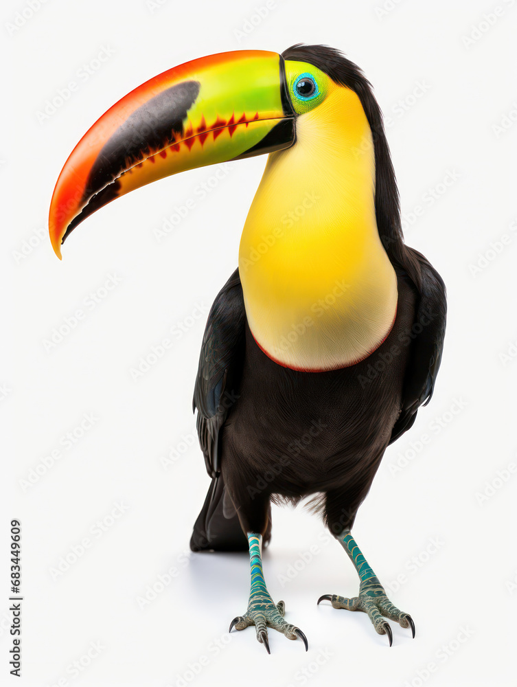 Naklejka premium Tucan Studio Shot Isolated on Clear White Background, Generative AI