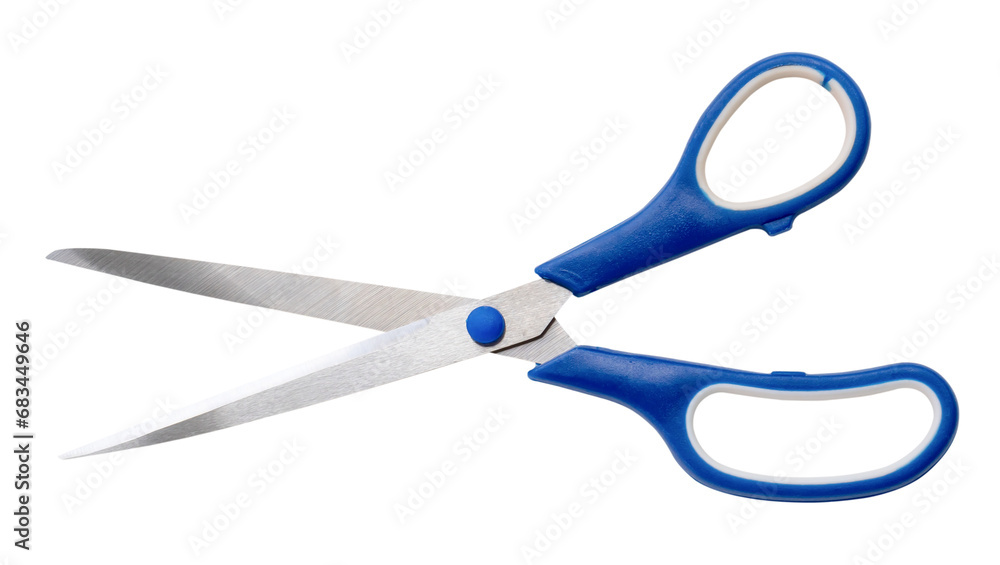 multipurpose scissors with blue handle isolated on white background with clipping path. in png file format. multipurpose scissors with blue handle isolated on white background with clipping path. in png file format.