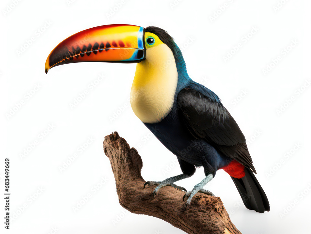 Naklejka premium Tucan Studio Shot Isolated on Clear White Background, Generative AI