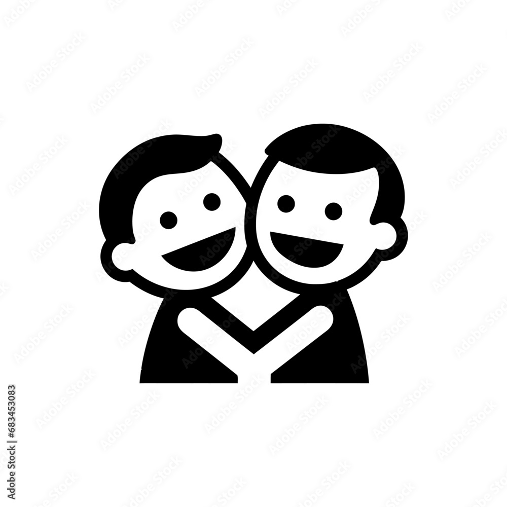Friends making each other laugh icon - Simple Vector Illustration Friends making each other laugh icon - Simple Vector Illustration