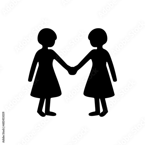 Friends cherishing their friendship icon - Simple Vector Illustration