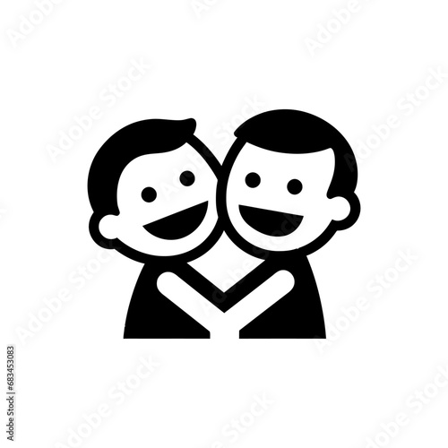 Friends making each other laugh icon - Simple Vector Illustration