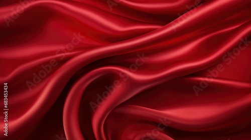Red cloth waves background texture.
