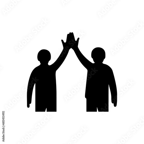 Two people high-fiving icon - Simple Vector Illustration