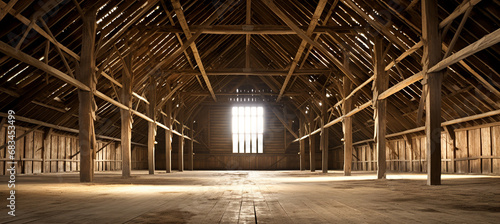 Empty barn interior, balance proportion photo photo