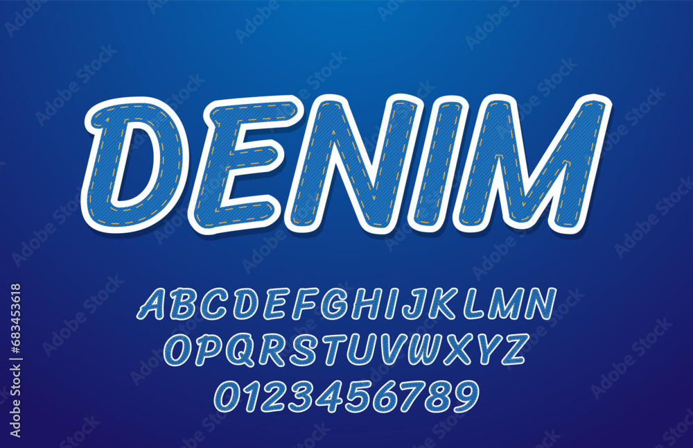 Denim Jeans modern font effect Denim Jeans modern font effect