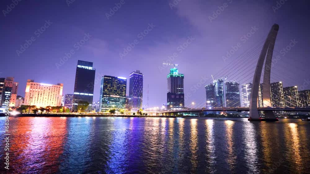 custom made wallpaper toronto digitalview of Bitexco Tower, buildings, roads, Bason bridge and Saigon river in Ho Chi Minh city - Saigon skyline. Travel and cityscape concept.