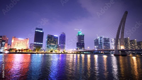 Wallpaper Mural view of Bitexco Tower, buildings, roads, Bason bridge and Saigon river in Ho Chi Minh city - Saigon skyline. Travel and cityscape concept. Torontodigital.ca