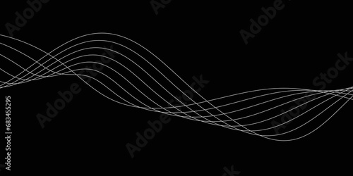 Abstract Black background with a glowing abstract waves. Abstract wave element for design. Digital frequency track equalizer, Futuristic background design. Long exposure, Light painting photography.
