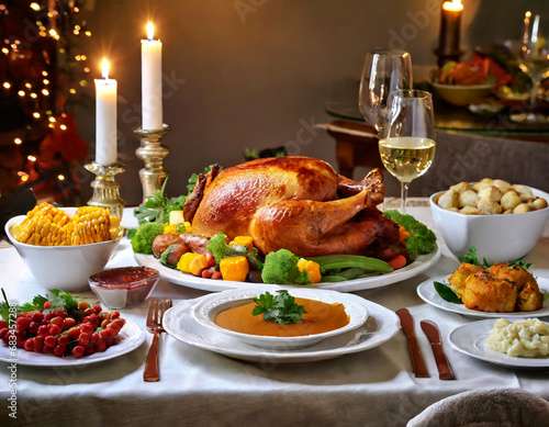 Table set for Thanksgiving Dinner