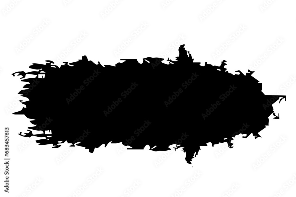 Collection of modern Black Grunge Brush Strokes on Transparent Background. Grunge texture elongated long black background. Isolated black ink stencils for graphic design