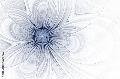 Abstract fractal blue flower on a white background
