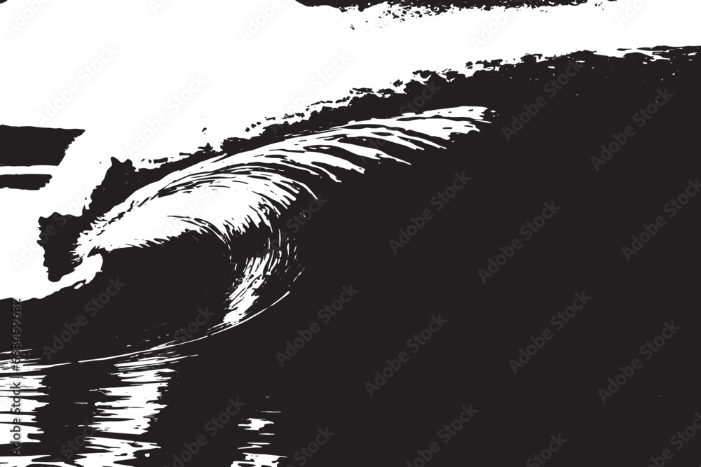 water wave black texture vector illustration, black and white wave texture