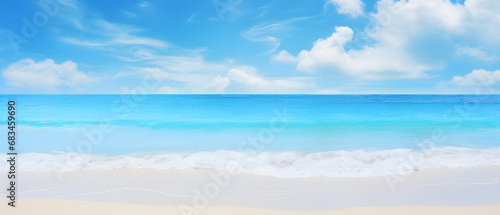 Summer Beach Background: Wide Panorama Holiday Image, Beach Background Concept