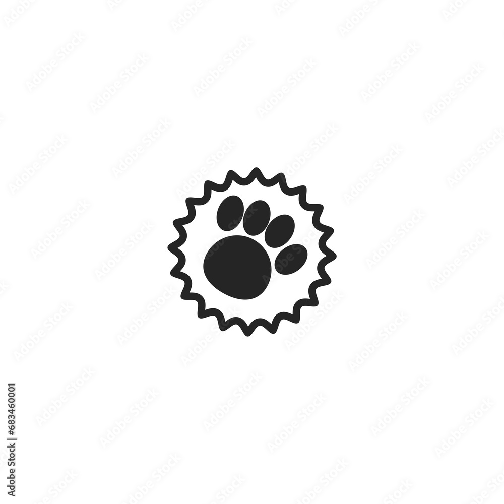 Dog paw icon. Animal paw silhouette. Paw prints isolated on white background Dog paw icon. Animal paw silhouette. Paw prints isolated on white background