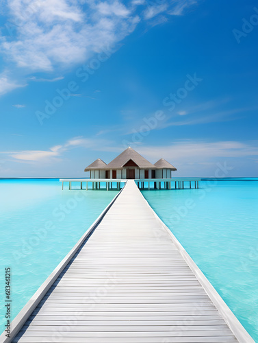 house on the beach in the Maldives island