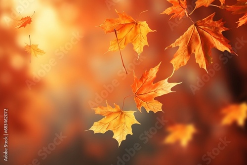 Flying fall maple leaves on autumn background  maple leaves on autumn background  autumn concept  fall maple leaves  autumn background