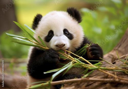 Junger Bambusb  r Panda 